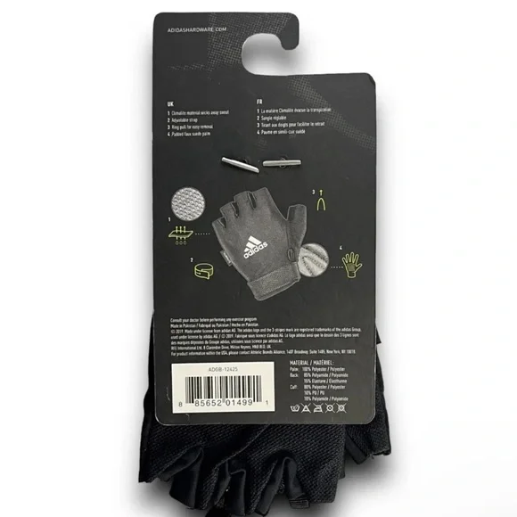 NWT Adidas Aeroready Adjustable Essential Gloves Black & Pink Training Gloves - Picture 5 of 12
